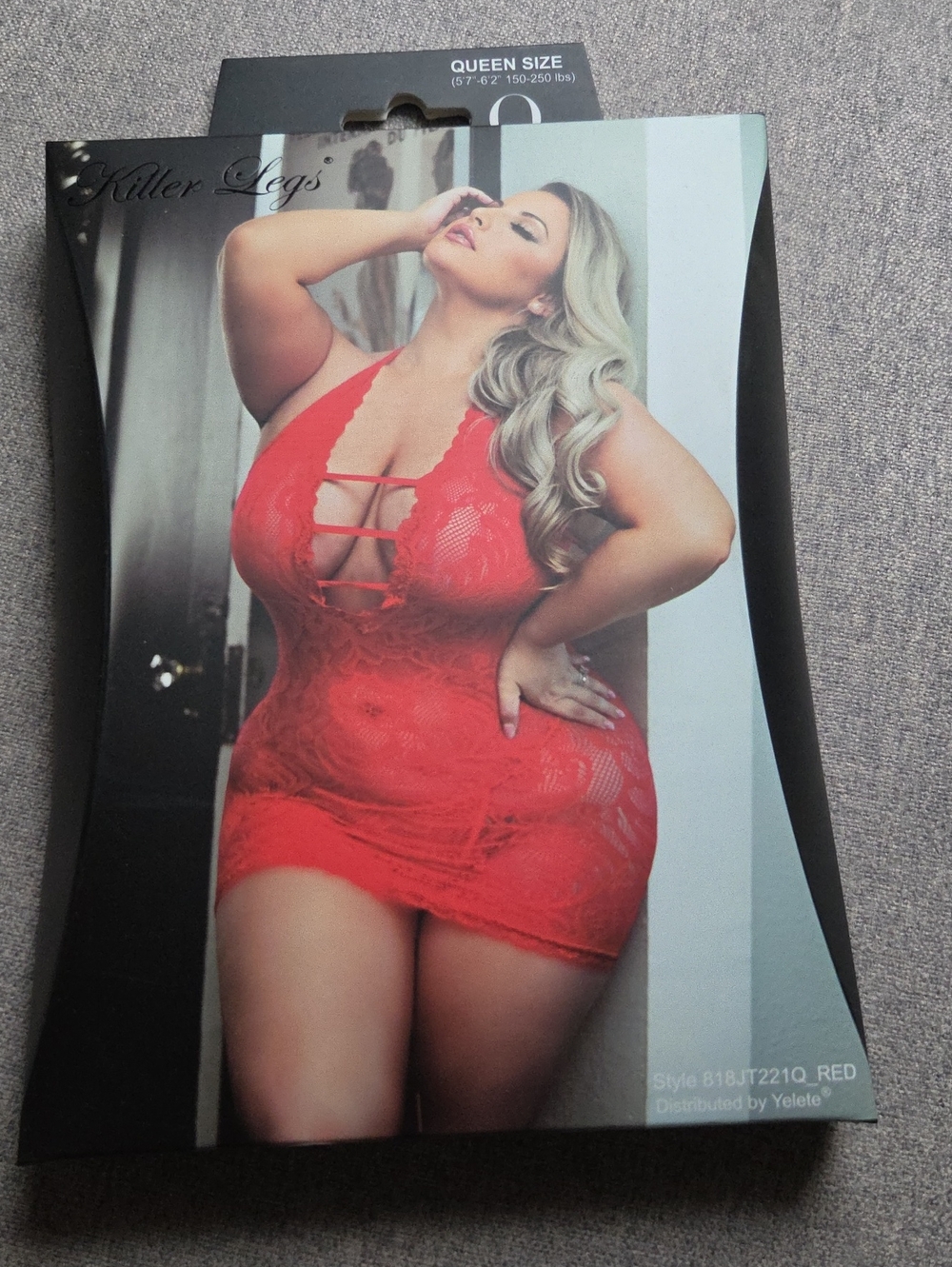 Killer Legs Plus-Size Lace Chemise in Red